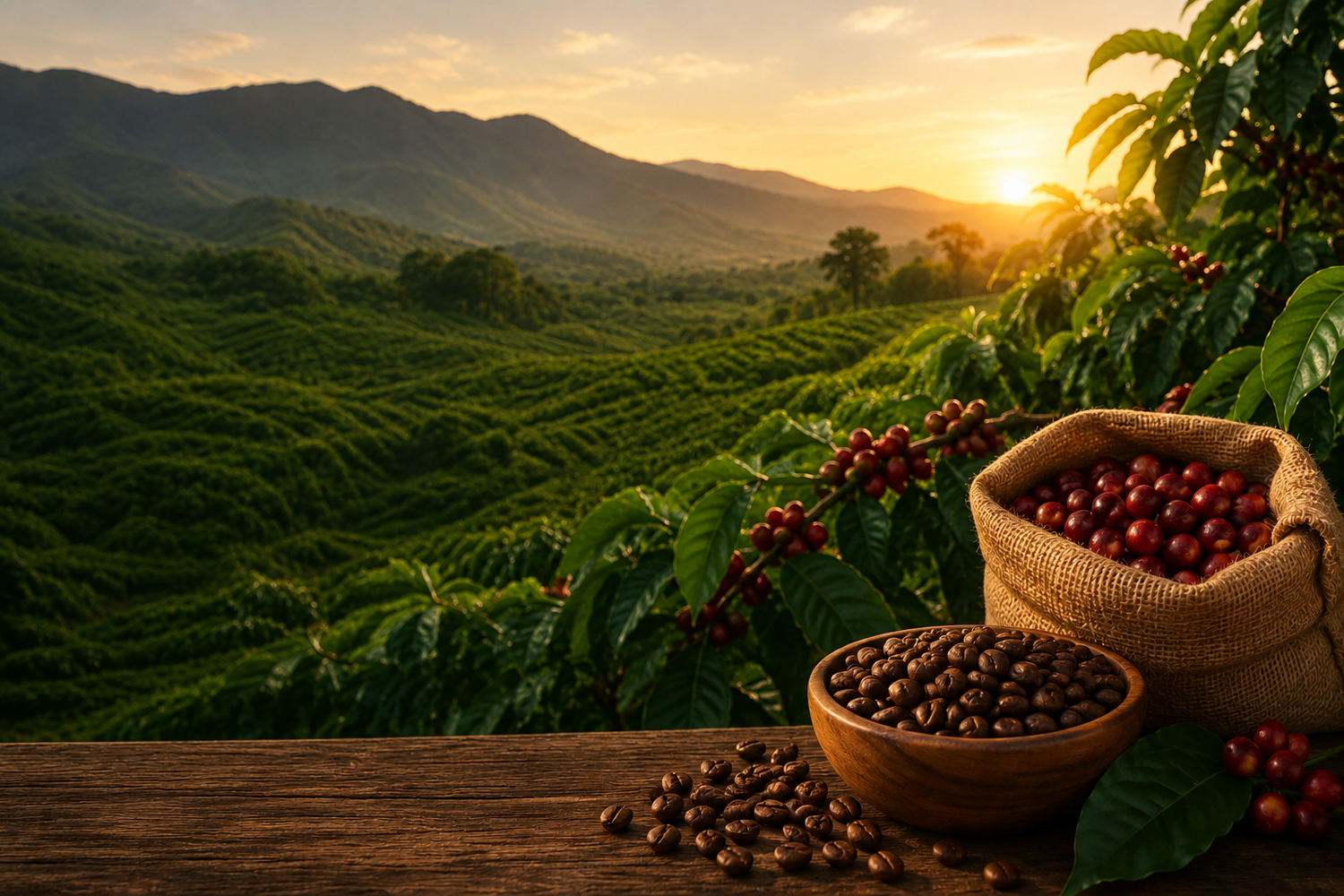 Indonesian agricultural landscape and products